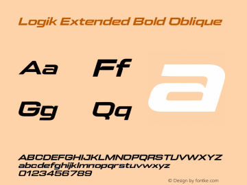 Logik Extended Bold Oblique Version 1.100;FEAKit 1.0图片样张