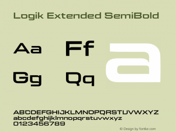 Logik Extended SemiBold Version 1.100;FEAKit 1.0图片样张