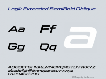 Logik Extended SemiBold Oblique Version 1.100;FEAKit 1.0图片样张