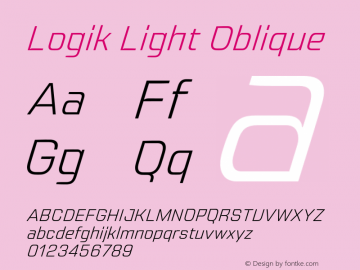 Logik Light Oblique Version 1.100;FEAKit 1.0图片样张