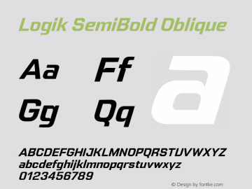 Logik SemiBold Oblique Version 1.100;FEAKit 1.0图片样张