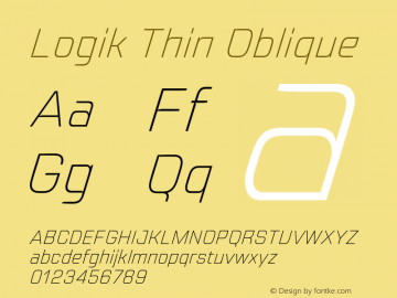 Logik Thin Oblique Version 1.100;FEAKit 1.0图片样张