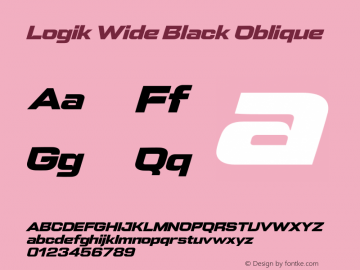 Logik Wide Black Oblique Version 1.100;FEAKit 1.0图片样张