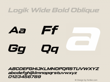 Logik Wide Bold Oblique Version 1.100;FEAKit 1.0图片样张