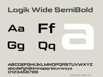 Logik Wide SemiBold Version 1.100;FEAKit 1.0图片样张