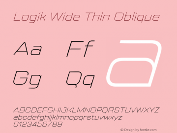 Logik Wide Thin Oblique Version 1.100;FEAKit 1.0图片样张