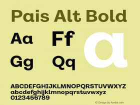 Pais Alt Bold Version 1.001;FEAKit 1.0图片样张