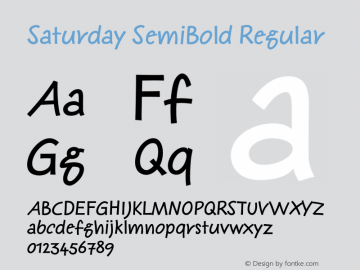 Saturday SemiBold Regular 001.000 Font Sample