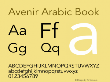 Avenir Arabic Book Version 1.00, build 12, s3图片样张