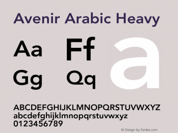 Avenir Arabic Heavy Version 1.00, build 12, s3图片样张