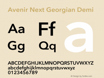 Avenir Next Georgian Demi Version 2.00图片样张