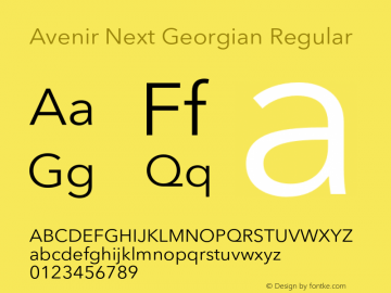 Avenir Next Georgian Regular Version 2.00图片样张