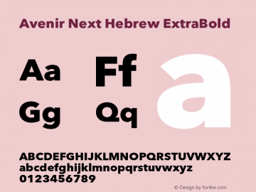 Avenir Next Hebrew ExtraBold Version 1.00图片样张