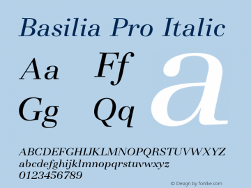 BasiliaPro-Italic Version 2.000 Build 1000图片样张