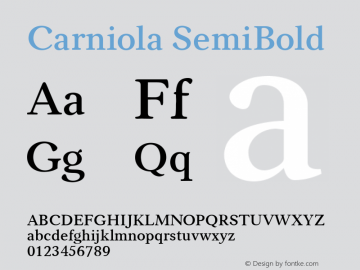 Carniola SemiBold Version 1.00图片样张