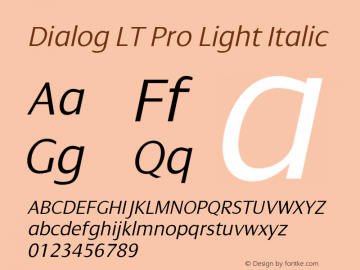 DialogLTPro-LightItalic Version 1.00图片样张