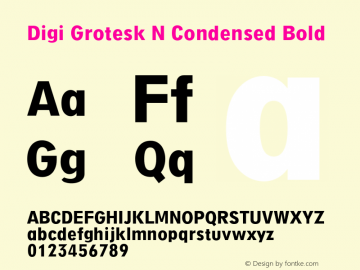 Digi Grotesk N Condensed Bold Version 6.001图片样张