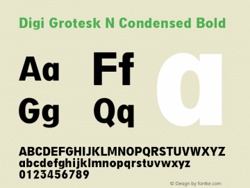 Digi Grotesk N Condensed Bold Version 6.001图片样张