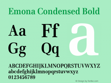 Emona Condensed Bold Version 1.00图片样张