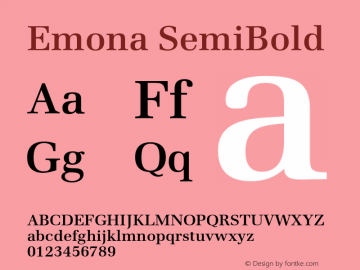 Emona SemiBold Version 1.00图片样张