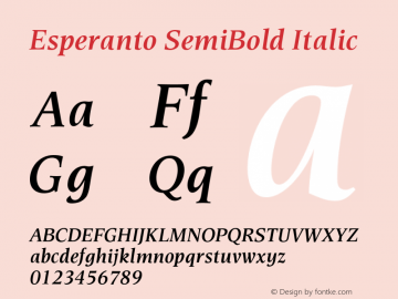 Esperanto SemiBold Italic Version 1.00图片样张