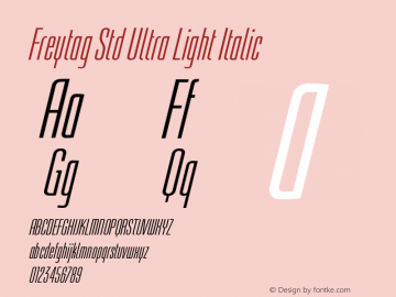 FreytagStd-UltraLightItalic Version 1.01图片样张