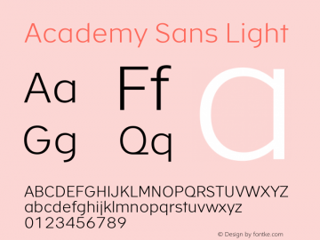 Academy Sans Light Version 2.001图片样张