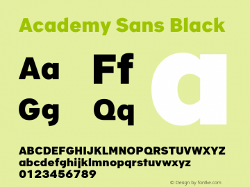 Academy Sans Black Version 2.001;PS 2.1;hotconv 1.0.88;makeotf.lib2.5.647800图片样张