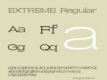 EXTREME Version 1.000;December 30, 2022;FontCreator 14.0.0.2863 64-bit图片样张