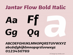 JantarFlow-BoldItalic Version 1.00图片样张