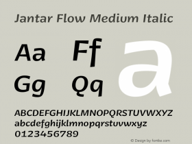 JantarFlow-MediumItalic Version 1.00图片样张