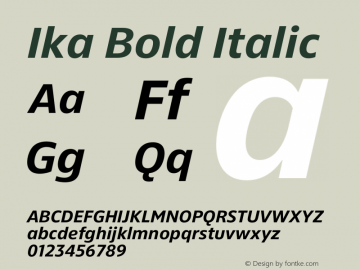 Ika Bold Italic Version 1.002图片样张