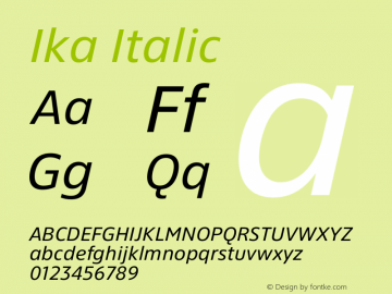 Ika Italic Version 1.002图片样张