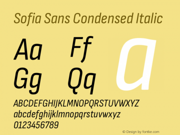 Sofia Sans Condensed Italic Version 4.100图片样张