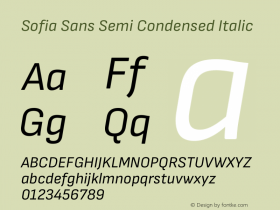 Sofia Sans Semi Condensed Italic Version 4.100图片样张