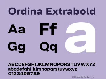 Ordina Extrabold Version 1.005;FEAKit 1.0图片样张