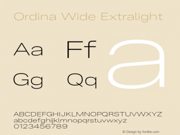 Ordina Wide Extralight Version 1.007;FEAKit 1.0图片样张