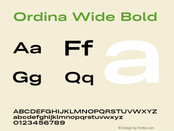 Ordina Wide Bold Version 1.007;FEAKit 1.0图片样张