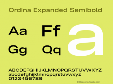 Ordina Expanded Semibold Version 1.007;FEAKit 1.0图片样张