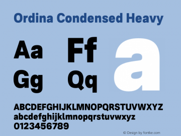 Ordina Condensed Heavy Version 1.007;FEAKit 1.0图片样张