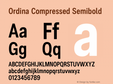 Ordina Compressed Semibold Version 1.007;FEAKit 1.0图片样张