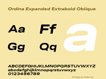 Ordina Expanded Extrabold Oblique Version 1.007;FEAKit 1.0图片样张