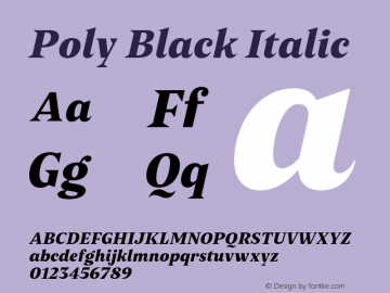 Poly Black Italic Version 1.007图片样张