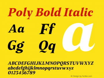 Poly Bold Italic Version 1.007图片样张