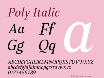 Poly Italic Version 1.007图片样张
