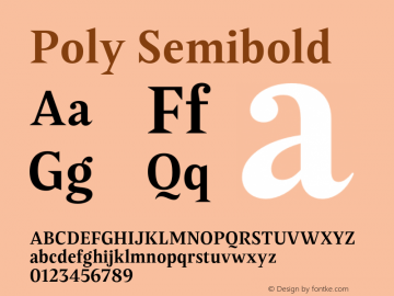Poly Semibold Version 1.007图片样张