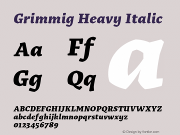 Grimmig Heavy Italic Version 1.009图片样张