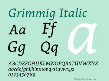 Grimmig Italic Version 1.009图片样张