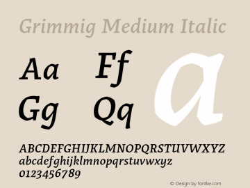 Grimmig Medium Italic Version 1.009图片样张