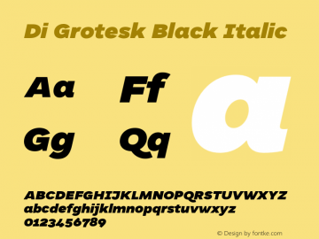Di Grotesk Black Italic Version 1.001;PS 001.001;hotconv 1.0.88;makeotf.lib2.5.64775图片样张